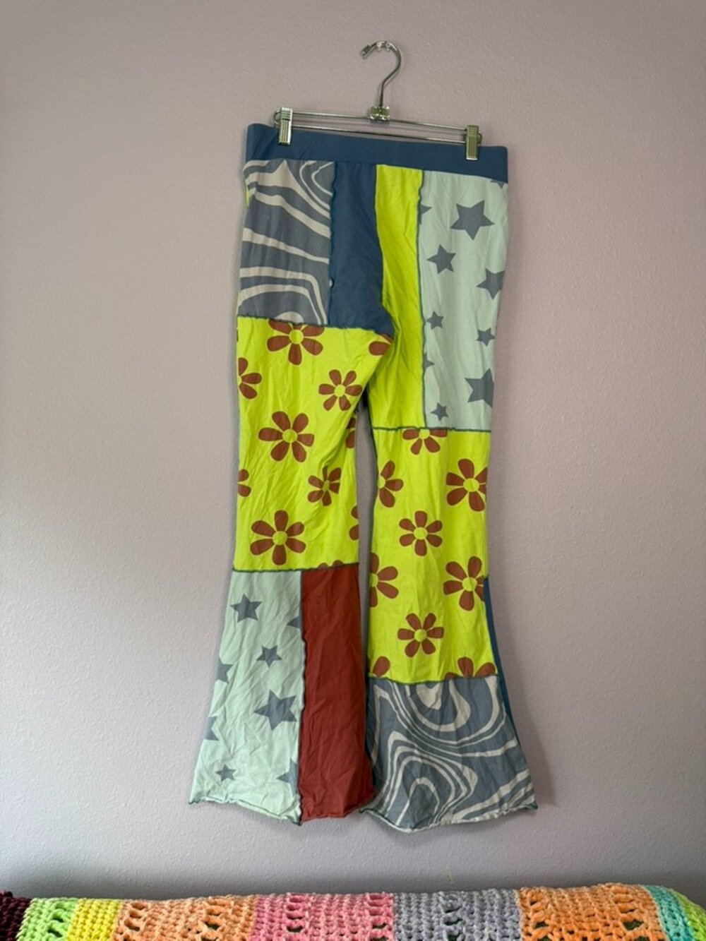 Delia's Patchwork Flare Pants - Picture 5 of 8